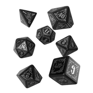 Bloodsucker kocky 7 ks RPG set ciernostrieborny