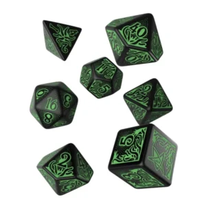 Call of Cthulhu kocky – siedma edícia, čierno-zelená sada (7 ks)