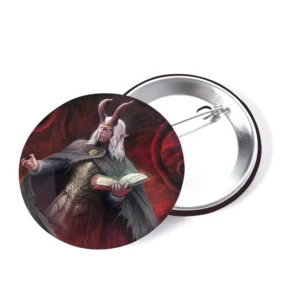 J&D Tiefling černokňažník placka – fantasy motív