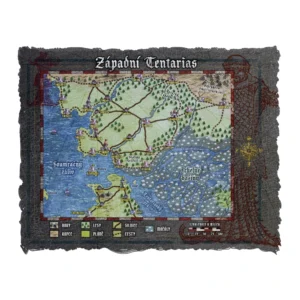 Mapa Západného Tentariasu fantasy mapa