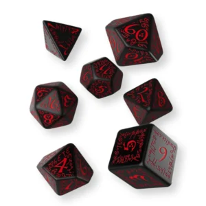 RPG kocky – Elfské (7 ks set), čierno-červená