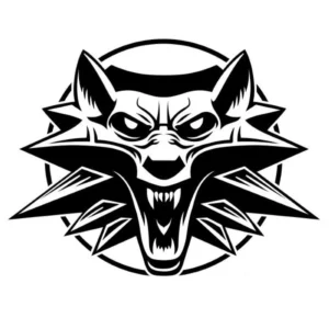 Zaklínač logo samolepka – fantasy motív