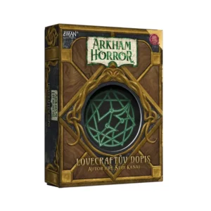 Arkham Horror: Lovecraftův dopis – krabica kartovej spoločenskej hry zo sveta Arkham Horror s lovecraftovským dizajnom